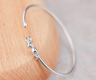 'Playing Cat' Sterling Silver Bangle-Furbaby Friends Gifts