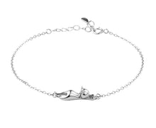 Carica l&#39;immagine nel visualizzatore di Gallery, &#39;Playing Cat&#39; Sterling Silver Bracelet-Furbaby Friends Gifts