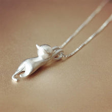 Load image into Gallery viewer, &#39;Playing Cat&#39; Sterling Silver Necklace &amp; Pendant-Furbaby Friends Gifts
