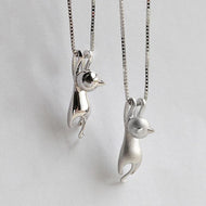 'Playing Cat' Sterling Silver Necklace & Pendant-Furbaby Friends Gifts
