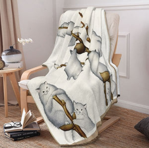 Pussywillow Kitties Super-Soft Throw Blankets and Cushions-Furbaby Friends Gifts