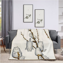 Laden Sie das Bild in den Galerie-Viewer, Pussywillow Kitties Super-Soft Throw Blankets and Cushions-Furbaby Friends Gifts