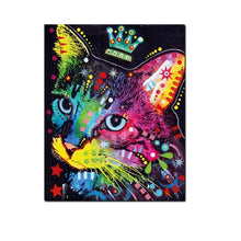 Cargar imagen en el visor de la galería, &#39;Queen Kitty&#39; Pop Art Cat Canvas Oil Print-Furbaby Friends Gifts