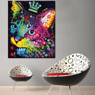 'Queen Kitty' Pop Art Cat Canvas Oil Print-Furbaby Friends Gifts