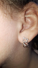Cargar imagen en el visor de la galería, Rose Gold &amp; Cubic Zirconia Cat Earrings-Furbaby Friends Gifts