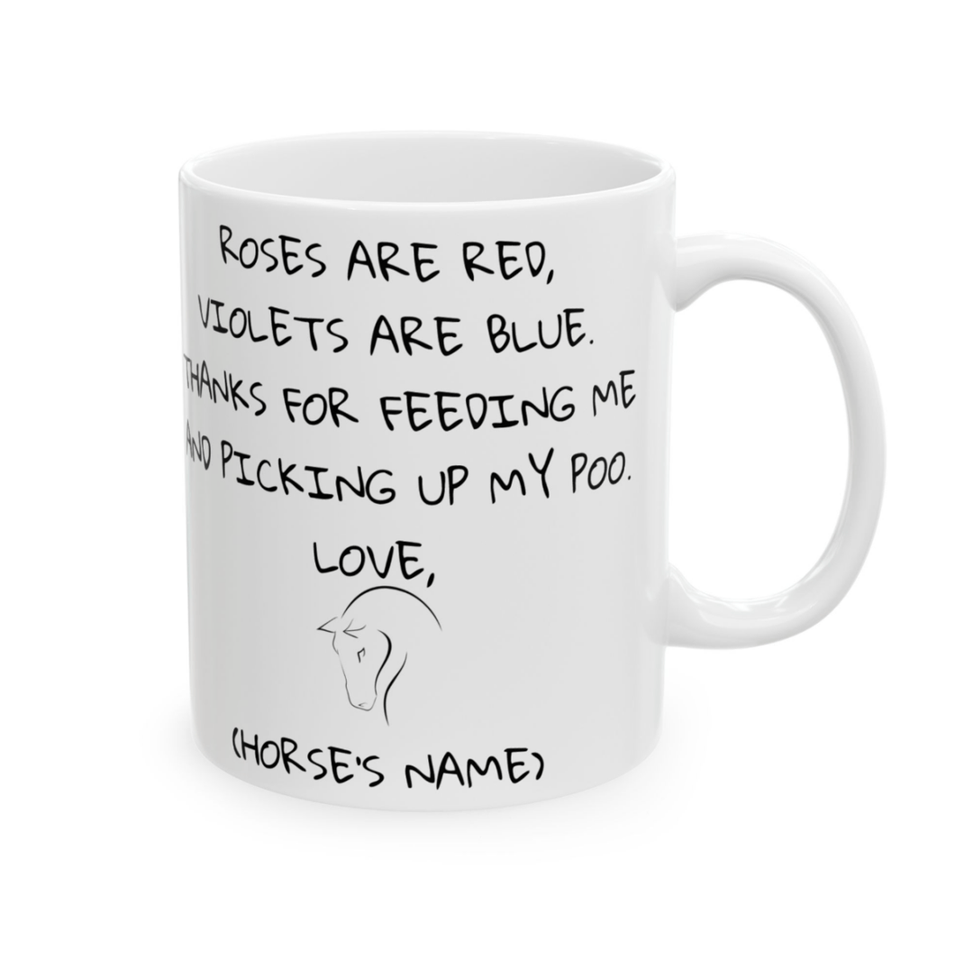 Roses are Red... Personalised Ceramic Horse Gift Mug-Furbaby Friends Gifts