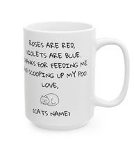 Load image into Gallery viewer, Roses are Red....Personalised Ceramic Cat Gift Mug-Furbaby Friends Gifts