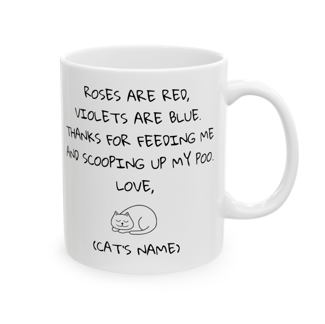 Roses are Red....Personalised Ceramic Cat Gift Mug-Furbaby Friends Gifts