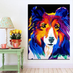 Sheltie Canvas Canvas Oil Print-Furbaby Friends Gifts