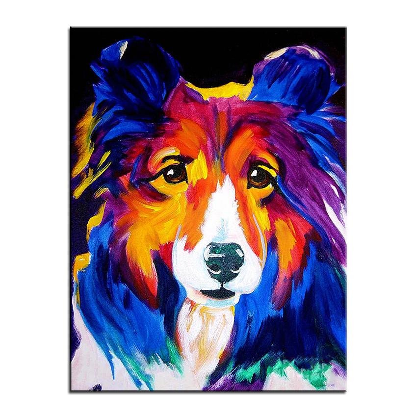 Sheltie Canvas Canvas Oil Print-Furbaby Friends Gifts