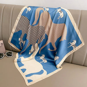 Silk Equestrian Print Scarves-Furbaby Friends Gifts