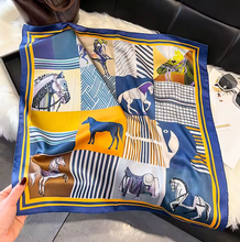 Load image into Gallery viewer, Silk Equestrian Print Scarves-Furbaby Friends Gifts