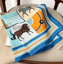 Load image into Gallery viewer, Silk Equestrian Print Scarves-Furbaby Friends Gifts