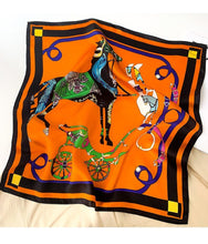 Cargar imagen en el visor de la galería, Silk Horse Print Scarf-Furbaby Friends Gifts