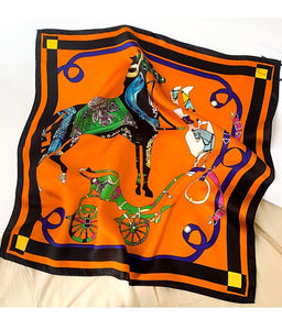 Silk Horse Print Scarf-Furbaby Friends Gifts