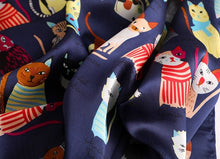 Cargar imagen en el visor de la galería, Silky Satin Cat Print Scarves-Furbaby Friends Gifts