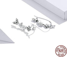 Load image into Gallery viewer, Silver Cat &amp; Butterflies Earrings-Furbaby Friends Gifts