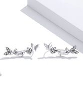 Afbeelding in Gallery-weergave laden, Silver Cat &amp; Butterflies Earrings-Furbaby Friends Gifts