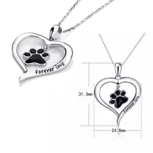 Load image into Gallery viewer, Silver &#39;Forever Love&#39; Heart Pendant Necklace-Furbaby Friends Gifts