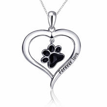 Load image into Gallery viewer, Silver &#39;Forever Love&#39; Heart Pendant Necklace-Furbaby Friends Gifts