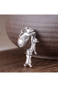 Silver Vintage Cat Family Pendant-Furbaby Friends Gifts