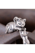 Charger l&#39;image dans la galerie, Silver Vintage Cat Family Pendant-Furbaby Friends Gifts