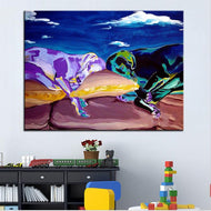 Sleeping Weimaraner Canvas Oil Print-Furbaby Friends Gifts