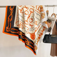 Snaffle Print Hand Rolled Silk Scarf-Furbaby Friends Gifts