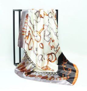 Snaffle Print Hand Rolled Silk Scarf-Furbaby Friends Gifts