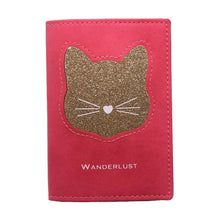 Cargar imagen en el visor de la galería, Sparkly Cat Face Luggage Tag &amp; Passport Cover-Furbaby Friends Gifts