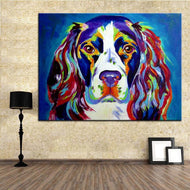 Springer Spaniel Canvas Oil Print-Furbaby Friends Gifts