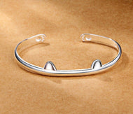 Sterling Silver 'Cuddling Cat' Bracelet-Furbaby Friends Gifts