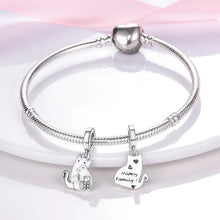 Load image into Gallery viewer, Sterling Silver Cute &#39;Happy Family&#39; Cat Bracelet Charm-Furbaby Friends Gifts