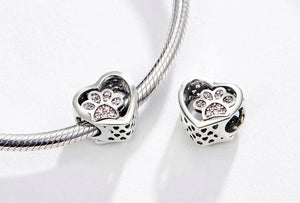 Sterling Silver 'Footprints' Pendant/ Bracelet Charm-Furbaby Friends Gifts
