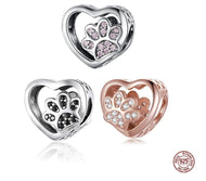 Sterling Silver 'Footprints' Pendant/ Bracelet Charm-Furbaby Friends Gifts