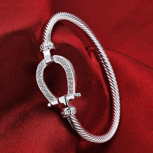 Sterling Silver Horseshoe Bracelet-Furbaby Friends Gifts