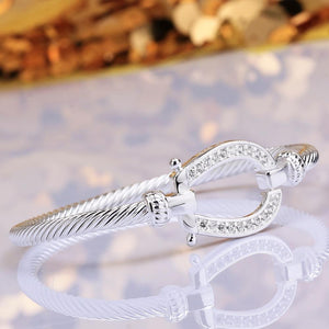 Sterling Silver Horseshoe Bracelet-Furbaby Friends Gifts