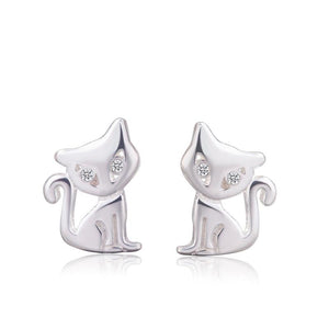 Sterling Silver Kitty Earrings-Furbaby Friends Gifts