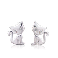 Sterling Silver Kitty Earrings-Furbaby Friends Gifts