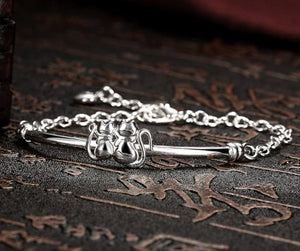 Sterling Silver Kitty Love Bracelet-Furbaby Friends Gifts