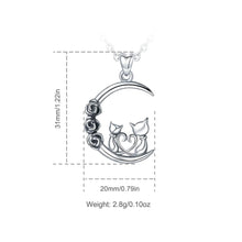 Carica l&#39;immagine nel visualizzatore di Gallery, Sterling Silver &#39;Moon &amp; Back&#39; Cat Pendant Necklace-Furbaby Friends Gifts
