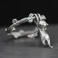 Charger l&#39;image dans la galerie, Sterling Silver &#39;Playing Cat&#39; Ring-Furbaby Friends Gifts