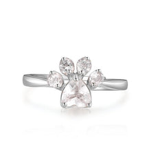 Charger l&#39;image dans la galerie, Sterling Silver &amp; Quartz Crystal Paw Ring-Furbaby Friends Gifts