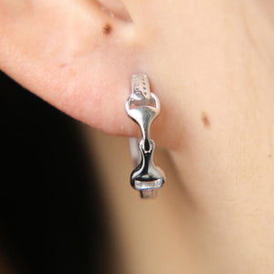 Sterling Silver Snaffle Bit Earrings-Furbaby Friends Gifts