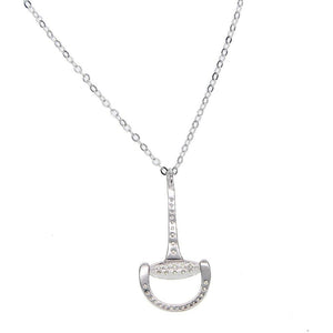 Sterling Silver Snaffle-Bit Pendant Necklace-Furbaby Friends Gifts
