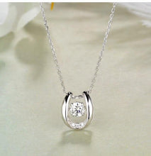 Charger l&#39;image dans la galerie, Sterling Silver/Gold Horseshoe Necklace-Furbaby Friends Gifts