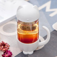 Tea Cup with Built-In Leaf Strainer-Furbaby Friends Gifts