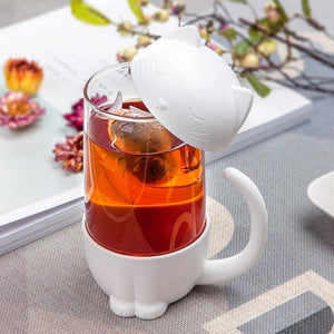 Tea Cup with Built-In Leaf Strainer-Furbaby Friends Gifts