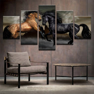 The Stallions, Canvas Oil Print-Furbaby Friends Gifts