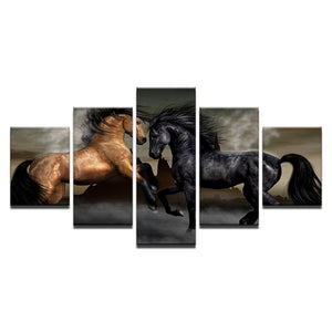 The Stallions, Canvas Oil Print-Furbaby Friends Gifts